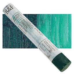 R&F Pigment Stick - Phthalo Green, 38 ml stick and swatch