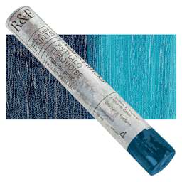 R&F Pigment Stick - Phthalo Turquoise, 38 ml stick and swatch