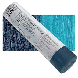 R&F Pigment Stick - Phthalo Turquoise, 100 ml stick and swatch