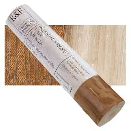 R&F Pigment Stick - Raw Sienna, 188 ml stick and swatch
