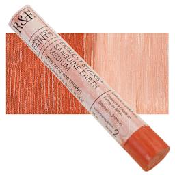 R&F Pigment Stick - Sanguine Earth Medium, 38 ml stick and swatch