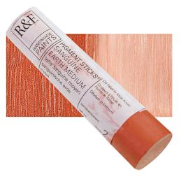 R&F Pigment Stick - Sanguine Earth Medium, 100 ml stick and swatch