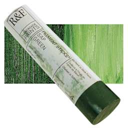 R&F Pigment Stick - Sap Green, 100 ml stick and swatch