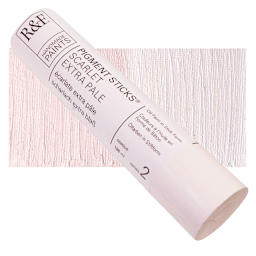 R&F Pigment Stick - Scarlet Extra Pale, 188 ml stick and swatch