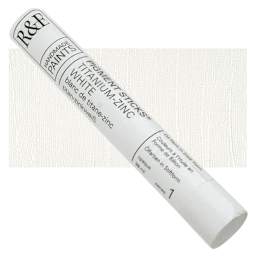 R&F Pigment Stick - Titanium Zinc White, 38 ml stick and swatch
