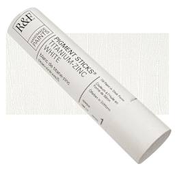 R&F Pigment Stick - Titanium Zinc White, 188 ml stick and swatch