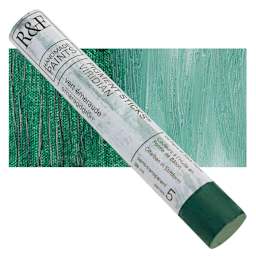 R&F Pigment Stick - Viridian, 38 ml stick and swatch