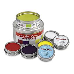 Enkaustikos Hot Cakes Encaustic Paint - Introductory Set of 6 colors shown with package