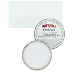 Enkaustikos Hot Cakes Encaustic Wax Paint - Titanium White, 45 ml Tin and swatch