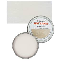 Enkaustikos Hot Cakes Encaustic Wax Paint - Warm Pearl, 45 ml Tin and swatch