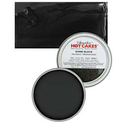 Enkaustikos Hot Cakes Encaustic Wax Paint - Bone Black, 45 ml Tin and swatch