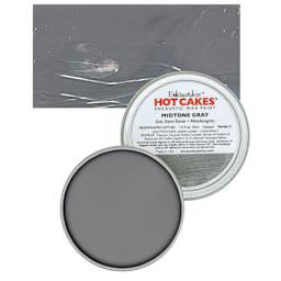 Enkaustikos Hot Cakes Encaustic Wax Paint - Midtone Gray, 45 ml tin and swatch