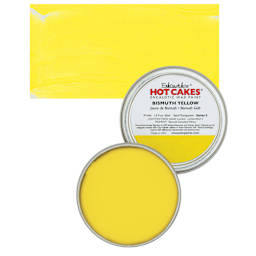Enkaustikos Hot Cakes Encaustic Wax Paint - Bismuth Yellow, 45 ml tin and swatch