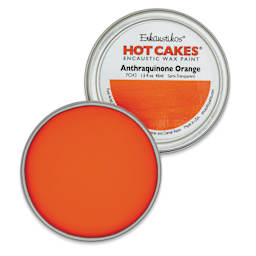 Enkaustikos Hot Cakes Encaustic Paint - Anthraquinone Orange, 45 ml tin