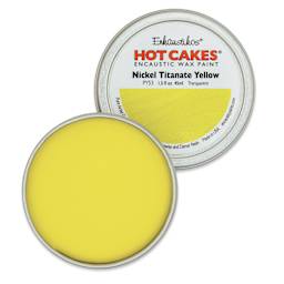 Enkaustikos Hot Cakes Encaustic Paint - Nickel Titanate Yellow, 45 ml tin
