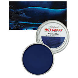 Enkaustikos Hot Cakes Encaustic Wax Paint - Prussian Blue, 45 ml tin and swatch