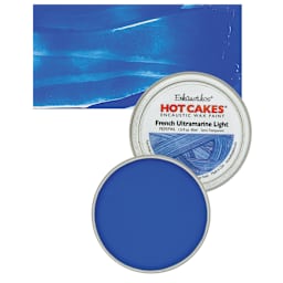 Enkaustikos Hot Cakes Encaustic Wax Paint - French Ultramarine Light, 45 ml tin and swatch