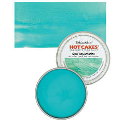 Enkaustikos Hot Cakes Encaustic Wax Paint - Opal Aquamarine, 45 ml tin and swatch