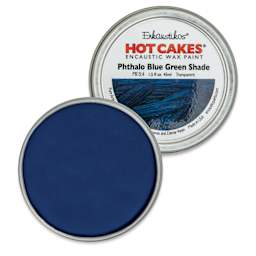 Enkaustikos Hot Cakes Encaustic Paint - Phthalo Blue Green Shade, 45 ml tin