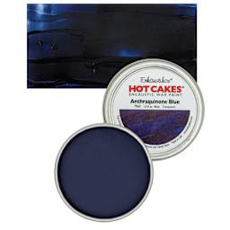Enkaustikos Hot Cakes Encaustic Wax Paint - Anthraquinone Blue, 45 ml tin and swatch