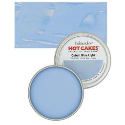 Enkaustikos Hot Cakes Encaustic Wax Paint - Cobalt Blue Light, 45 ml tin and swatch