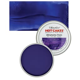 Enkaustikos Hot Cakes Encaustic Wax Paint - Ultramarine Violet, 45 ml tin and swatch