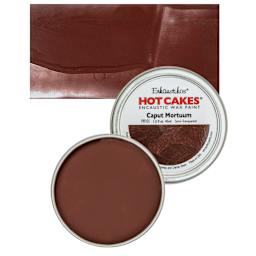 Enkaustikos Hot Cakes Encaustic Wax Paint - Caput Mortuum, 45 ml tin and swatch