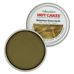 Enkaustikos Hot Cakes Encaustic Paint - Bohemian Green Earth, 45 ml tin