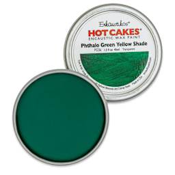 Enkaustikos Hot Cakes Encaustic Paint - Phthalo Green Yellow Shade, 45 ml tin