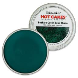 Enkaustikos Hot Cakes Encaustic Paint - Phthalo Green Blue Shade, 45 ml tin