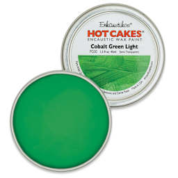 Enkaustikos Hot Cakes Encaustic Paint - Cobalt Green Light, 45 ml tin