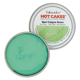 Enkaustikos Hot Cakes Encaustic Paint - Opal Calypso Green, 45 ml tin