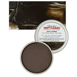 Enkaustikos Hot Cakes Encaustic Wax Paint - Raw Umber, 45 ml tin and swatch