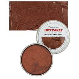 Enkaustikos Hot Cakes Encaustic Wax Paint - Antique Copper Pearl, 45 ml tin and swatch