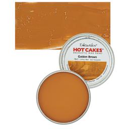 Enkaustikos Hot Cakes Encaustic Wax Paint - Golden Brown, 45 ml tin and swatch