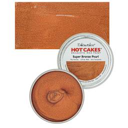 Enkaustikos Hot Cakes Encaustic Wax Paint - Super Bronze Pearl, 45 ml tin and swatch