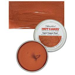Enkaustikos Hot Cakes Encaustic Wax Paint - Super Copper Pearl, 45 ml tin and swatch