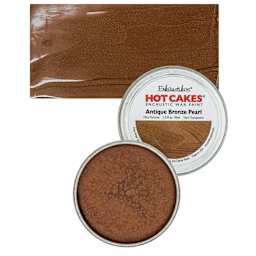Enkaustikos Hot Cakes Encaustic Wax Paint - Antique Bronze Pearl, 45 ml tin and swatch