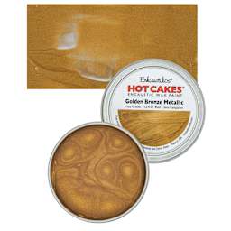 Enkaustikos Hot Cakes Encaustic Wax Paint - Golden Bronze Metallic, 45 ml tin and swatch