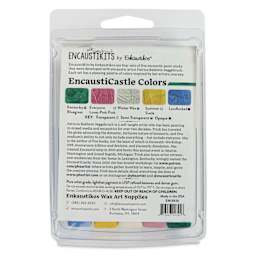 Enkaustikos Hot Sticks Encaustic Paints - Set of 5, Patricia Seggebruch Encasticastle, 13 ml stick back of package