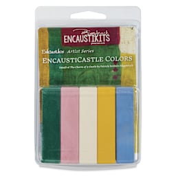Enkaustikos Hot Sticks Encaustic Paints - Set of 5, Patricia Seggebruch Encasticastle, 13 ml stick front of package
