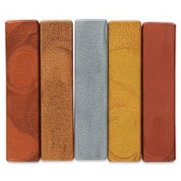 Enkaustikos Hot Sticks Encaustic Paints - Set of 5, Super Metallic Colors, 13 ml sticks out of packaging