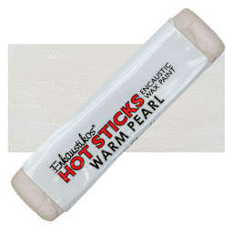 Enkaustikos Hot Sticks Encaustic Wax Paint - Warm Pearl, 13 ml Stick and swatch