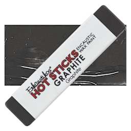 Enkaustikos Hot Sticks Encaustic Wax Paint - Graphite, 13 ml stick and swatch
