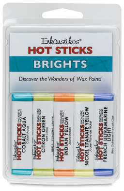 Enkaustikos Hot Sticks Encaustic Paints - Set of 5, Bright Colors, 13 ml sticks