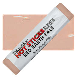 Enkaustikos Hot Sticks Encaustic Wax Paint - Red Earth Pale, 13 ml stick and swatch