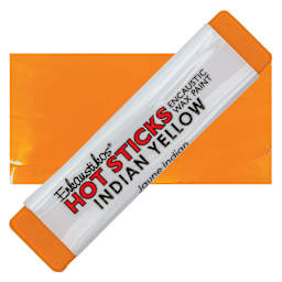 Enkaustikos Hot Sticks Encaustic Wax Paint - Indian yellow, 13 ml stick and swatch