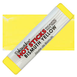 Enkaustikos Hot Sticks Encaustic Wax Paint - Bismuth Yellow, 13 ml stick and swatch