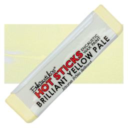 Enkaustikos Hot Sticks Encaustic Wax Paint - Brilliant Yellow Pale, 13 ml stick and swatch