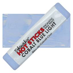 Enkaustikos Hot Sticks Encaustic Wax Paint - Cobalt Blue Light, 13 ml stick and swatch
